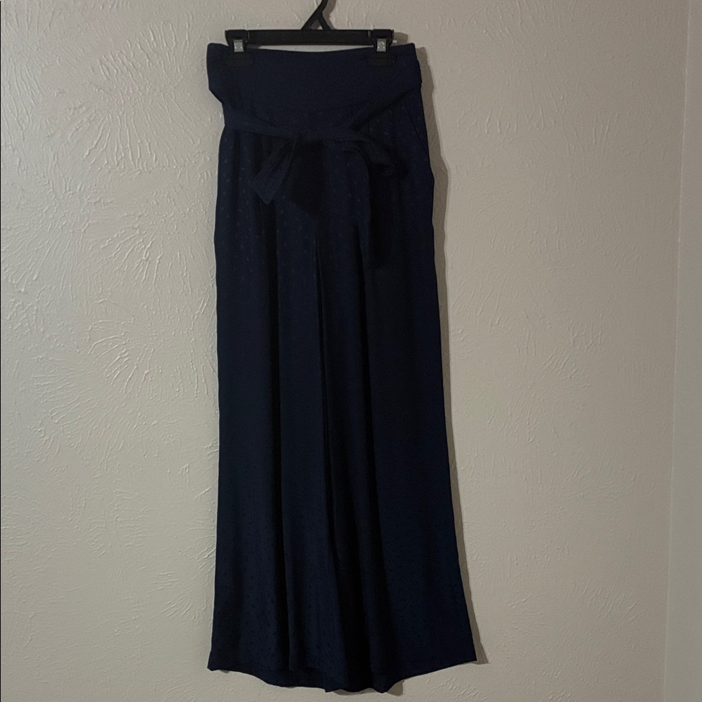 Rebecca Taylor 100% silk navy heart pant with tie